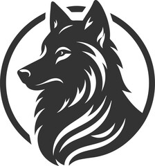 Vector element of a animal wolf artwork design silhouette