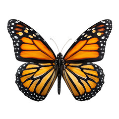 Fototapeta premium Monarch Butterfly Isolated on Transparent Background Open Wings Perfect for Creative Design