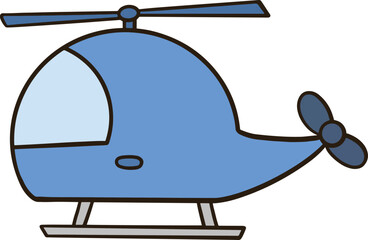 Cute blue helicopter cartoon collage