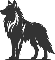 Vector element of a animal wolf artwork design silhouette