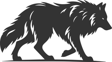 Vector element of a animal wolf artwork design silhouette