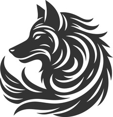 Vector element of a animal wolf artwork design silhouette