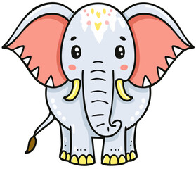 Fototapeta premium Cute Cartoon Elephant