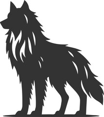 Vector element of a animal wolf artwork design silhouette