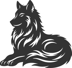 Vector element of a animal wolf artwork design silhouette