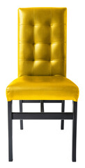 Yellow leather chair isolated on white background, Yellowleather chair on white background with...