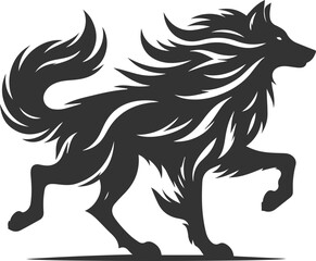 Vector element of a animal wolf artwork design silhouette