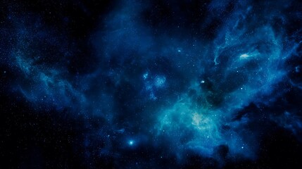 Obraz premium Blue ethereal nebula with distant stars