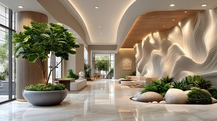 Sophisticated hallway with luxurious finishes high resolution image