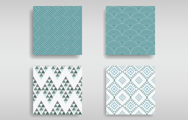 modern and classic fabric vector pattern set.geometric traiangle shpae.
