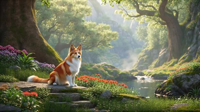 red fox in the forest