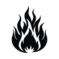 Fire Flame with Smoke Bold Icon Vector Illustration