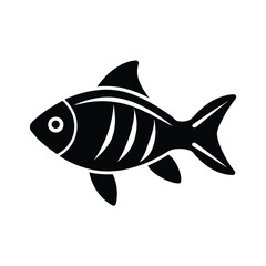 Fish Swimming Left Aquatic Icon Vector Illustration