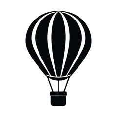 Hot Air Balloon with Basket Travel Icon Vector Illustration