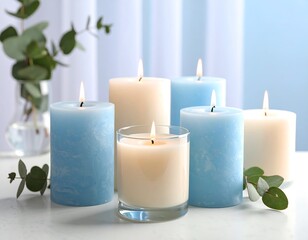 Group of candles in various colors