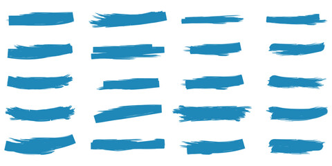 Brush strokes vector. Set of text boxes. Ink brush strokes. Grunge Brush Strokes Set. Straight line vector brush strokes. Black hand drawn stripes, smears, rough grunge thick paint line texture. 