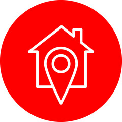 Property Marker Vector Line White Circle Red