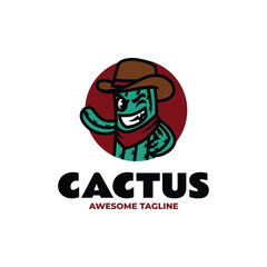 Mascot Cactus Logo Design
