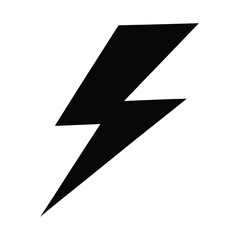 Lightning Bolt Sharp and Angular Silhouette Icon Vector Illustration