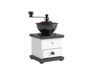 Vintage manual coffee grinder for fresh ground coffee beans at home cafe