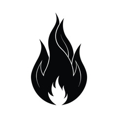 Silhouette of a Fire Flame Flickering Icon Vector Illustration