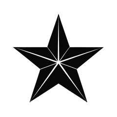 Star with Five Points Bold Silhouette Icon Vector Illustration