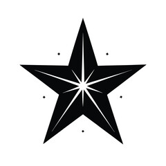 Star with Glowing Effect Magical Silhouette Icon Vector Illustration