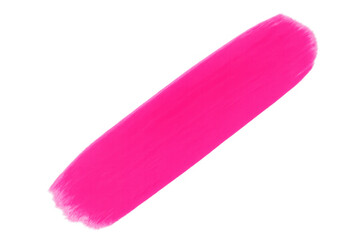 Pink paint brush stroke sweeping diagonally across transparent background, adding vibrant graphic element to creative projects