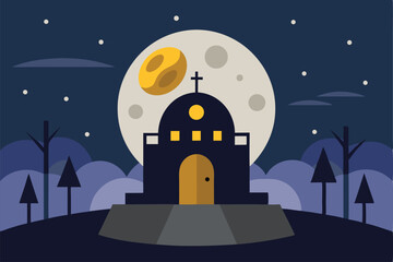 halloween night landscape