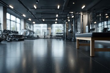 Bright and Modern Gym Interior with Equipment and Exercise Space