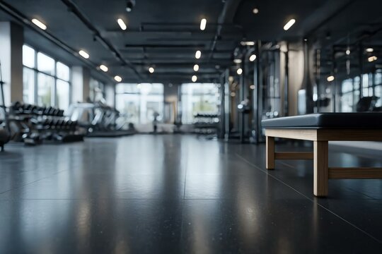 Bright and Modern Gym Interior with Equipment and Exercise Space