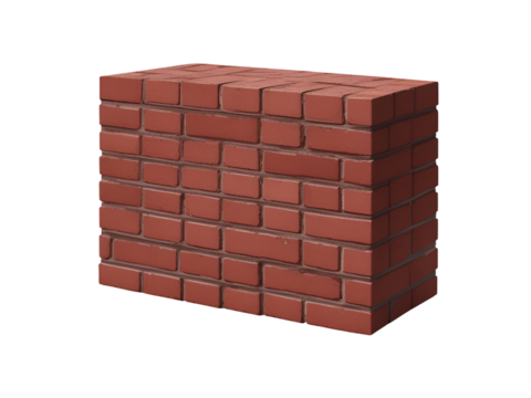 stack of bricks isolated on transparent background