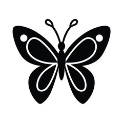 Butterfly with Heart Shaped Wings Love Icon Vector Illustration
