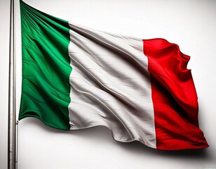 Obraz premium Waving Italy flag, white background 