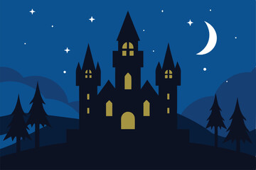 castle on the hill background