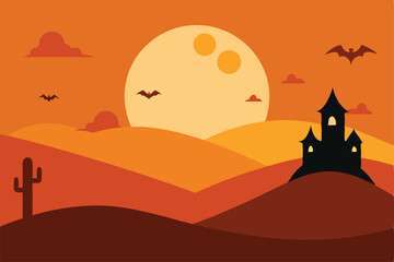 Naklejka premium vector illustration of a desert landscape