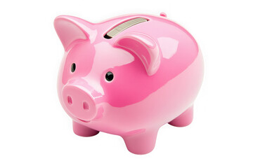 Obraz premium Pink piggy bank money savings finance investment pig coin bank cute piggybank illustration isolated on transparent background