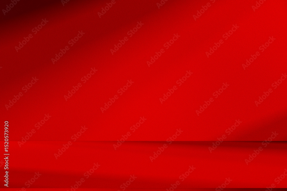 Leinwandbilder wall interior background, studio and backdrops show products.with shadow from window color red backg