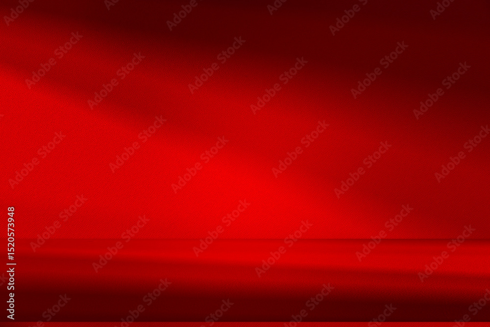 Aufkleber Wall interior background, studio and backdrops show products.with shadow from window color Red background for text insertion and presentation product	
