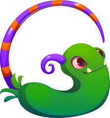 Bizarre monster character cartoon font letter G. Halloween monster character type letter, spooky fantasy creature vector English alphabet sign. Bugaboo, bogle personage kids ABC font symbol