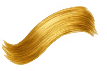 Windswept blond hair cascading freely, embodying feminine grace and dynamic movement on luminous backdrop