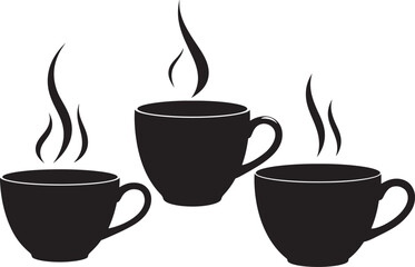 Black coffee cup silhouette vector illustration