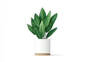A potted houseplant with lush green foliage.