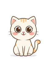  Cream Colored Cute Cat – Kids EPS Vector for Shirts & Prints
