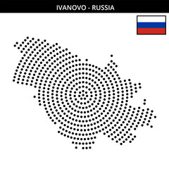 Fototapeta premium Big circular dotted map of Ivanovo in Russia