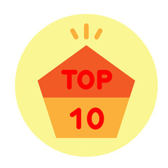 Top 10 Badge Vector Flat Icon Design