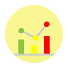 Live Stats Graph Vector Flat Icon Design