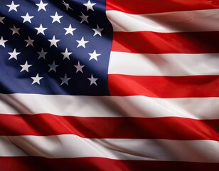 Waving American Flag with Stars and Stripes Symbolizing Independence and National Pride