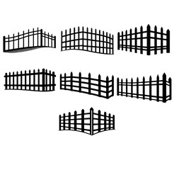 Naklejka premium black fence silhouette vector illustration