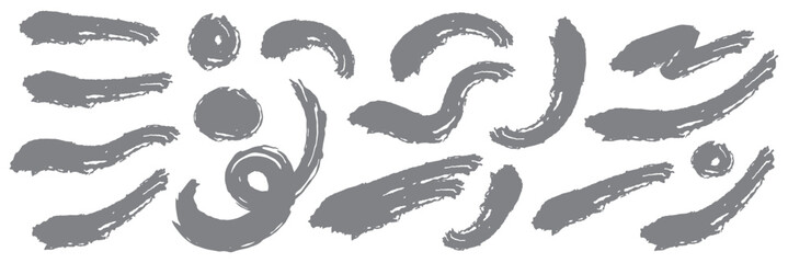 Vector brush stroke decorative grunge design banner background. Dirty overlay, watercolor splash, black silhouette and torn paper set. Social media business banner art eps 10